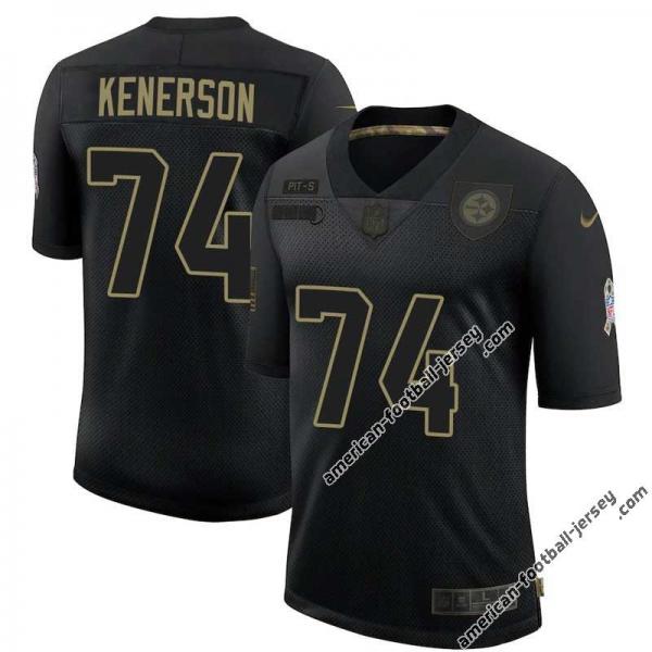 Black John Kenerson Steelers #74 Stitched Salute to Service Football Jersey Mens Womens Youth