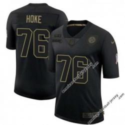 Black Chris Hoke Steelers #76 Stitched Salute to Service Football Jersey Mens Womens Youth