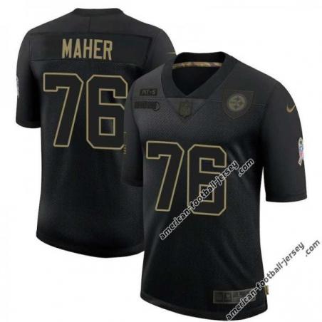 Black Frank Maher Steelers #76 Stitched Salute to Service Football Jersey Mens Womens Youth