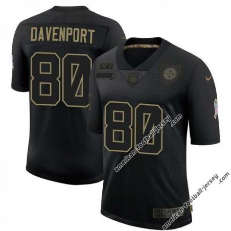 Black Charles Davenport Steelers #80 Stitched Salute to Service Football Jersey Mens Womens Youth