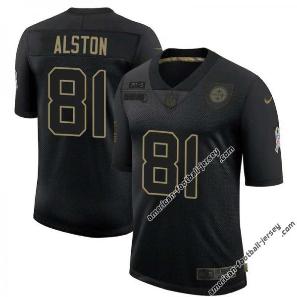 Black Lyneal Alston Steelers #81 Stitched Salute to Service Football Jersey Mens Womens Youth