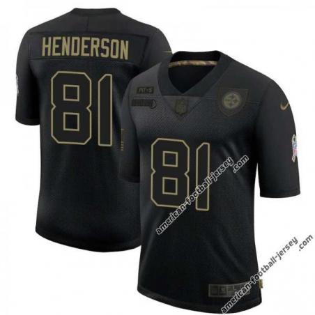 Black Quadree Henderson Steelers #81 Stitched Salute to Service Football Jersey Mens Womens Youth