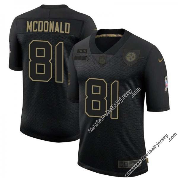 Black Shaun McDonald Steelers #81 Stitched Salute to Service Football Jersey Mens Womens Youth