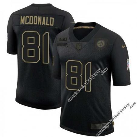 Black Shaun McDonald Steelers #81 Stitched Salute to Service Football Jersey Mens Womens Youth