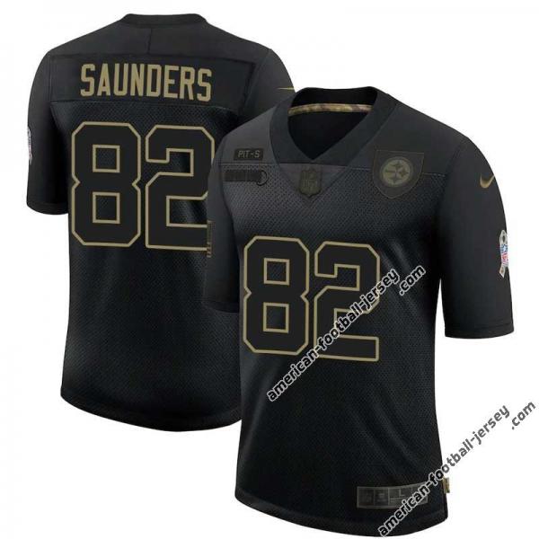 Black Weslye Saunders Steelers #82 Stitched Salute to Service Football Jersey Mens Womens Youth