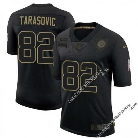 Black George Tarasovic Steelers #82 Stitched Salute to Service Football Jersey Mens Womens Youth