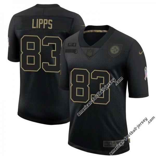 Black Louis Lipps Steelers #83 Stitched Salute to Service Football Jersey Mens Womens Youth