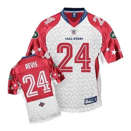 Darrelle Revis NY-J Football Jersey - NY-J #24 Football Jersey(White 2010 pro bowl)