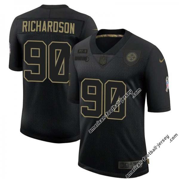 Black Huey Richardson Steelers #90 Stitched Salute to Service Football Jersey Mens Womens Youth