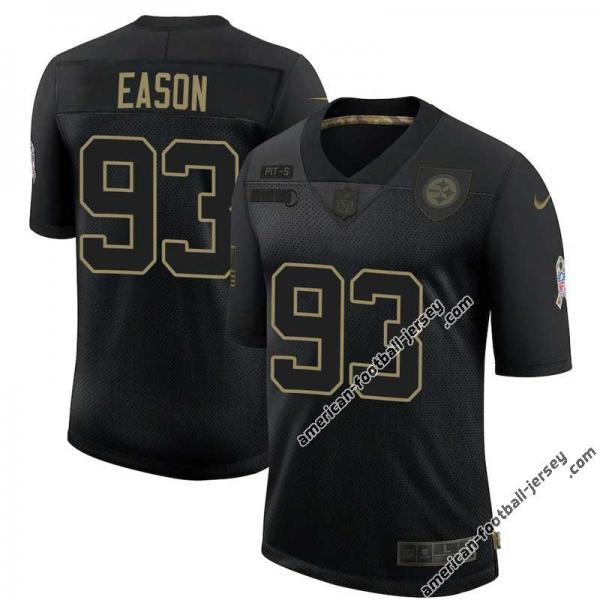 Black Nick Eason Steelers #93 Stitched Salute to Service Football Jersey Mens Womens Youth