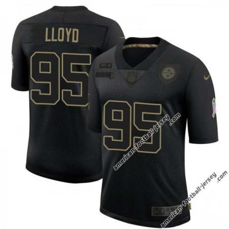 Black Greg Lloyd Steelers #95 Stitched Salute to Service Football Jersey Mens Womens Youth