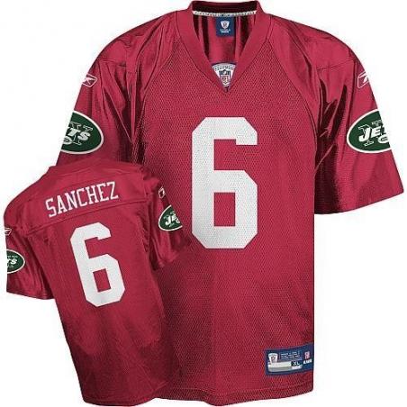 Mark Sanchez NY-J Football Jersey - NY-J #6 Football Jersey(Red)