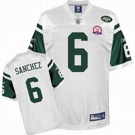 Mark Sanchez NY-J Football Jersey - NY-J #6 Football Jersey(White 50th)