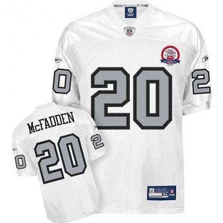 Darren McFadden Oakland Football Jersey - Oakland #20 Football Jersey(White Silver Number 50th)