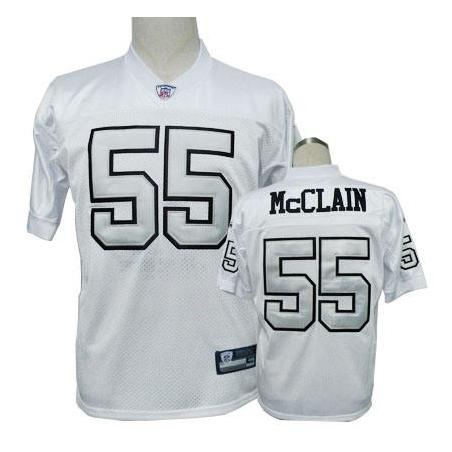 Rolando McClain Oakland Football Jersey - Oakland #55 Football Jersey(White Silver Number)