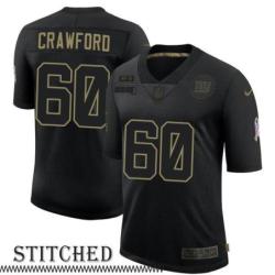 NY Giants #60 Bill Crawford Black Salute to Service Jersey