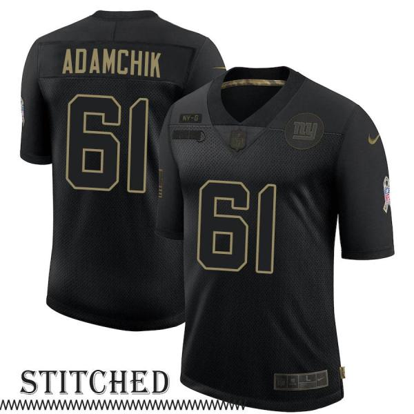 NY Giants #61 Ed Adamchik Black Salute to Service Jersey