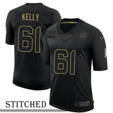 NY Giants #61 Lewis Kelly Black Salute to Service Jersey