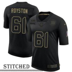 NY Giants #61 Ed Royston Black Salute to Service Jersey