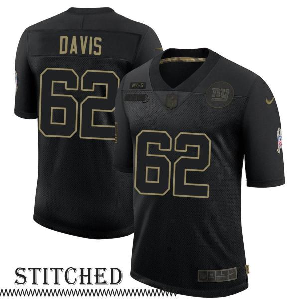 NY Giants #62 Scott Davis Black Salute to Service Jersey