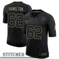 NY Giants #62 Devery Hamilton Black Salute to Service Jersey