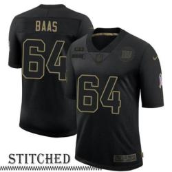 NY Giants #64 David Baas Black Salute to Service Jersey