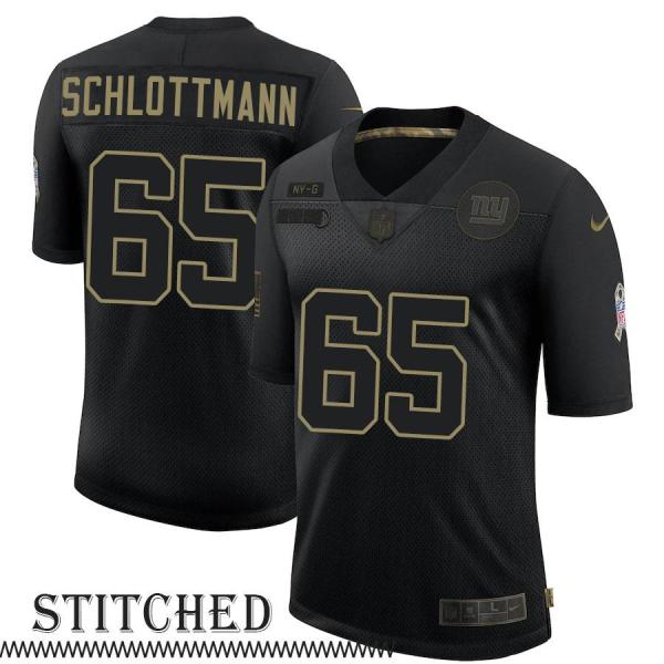 NY Giants #65 Austin Schlottmann Black Salute to Service Jersey