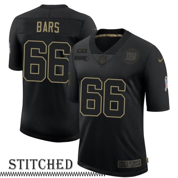 NY Giants #66 Brad Bars Black Salute to Service Jersey