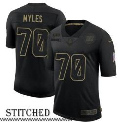 NY Giants #70 Toby Myles Black Salute to Service Jersey