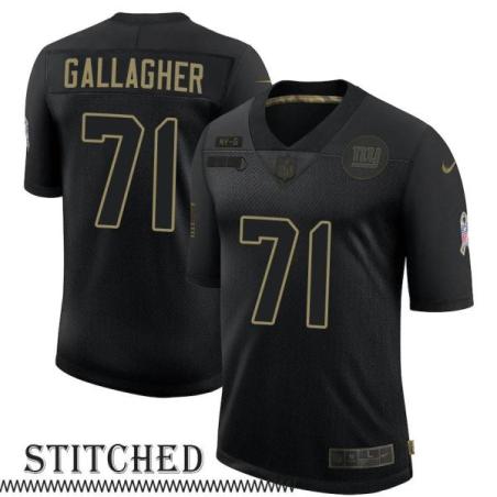 NY Giants #71 Dave Gallagher Black Salute to Service Jersey