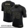 NY Giants #76 Lomas Brown Black Salute to Service Jersey