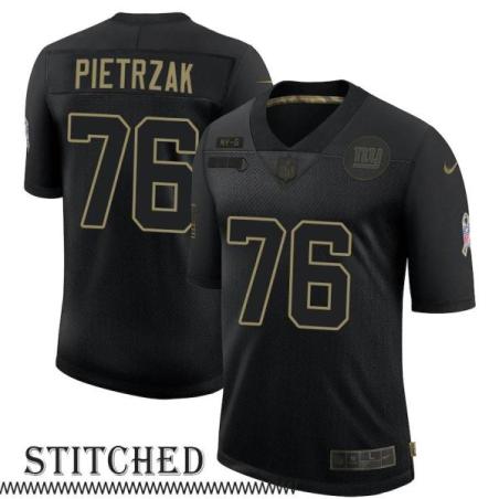 NY Giants #76 Jim Pietrzak Black Salute to Service Jersey