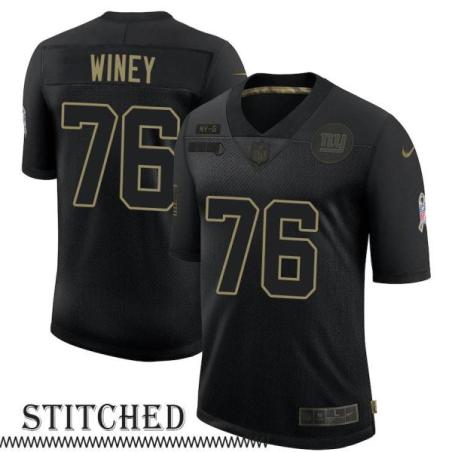 NY Giants #76 Brandon Winey Black Salute to Service Jersey