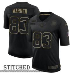 NY Giants #83 Vince Warren Black Salute to Service Jersey