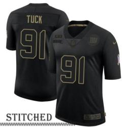 NY Giants #91 Justin Tuck Black Salute to Service Jersey