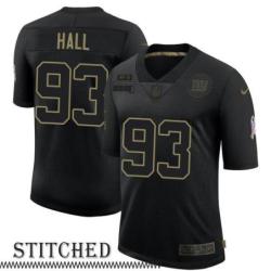 NY Giants #93 Alex Hall Black Salute to Service Jersey