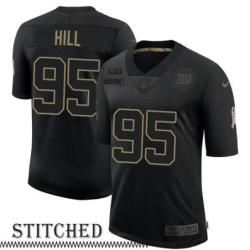 NY Giants #95 B.J. Hill Black Salute to Service Jersey