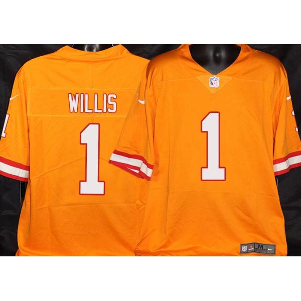 Buccaneers #1 Ken Willis Orange Football Jersey Stitched