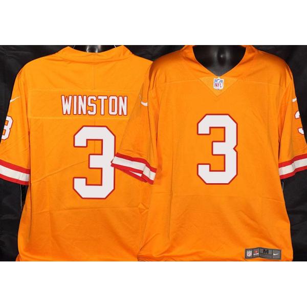 Buccaneers #3 Jameis Winston Orange Football Jersey Stitched