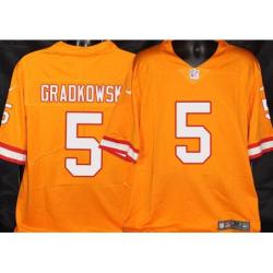 Buccaneers #5 Bruce Gradkowski Orange Football Jersey Stitched