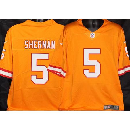 Buccaneers #5 Richard Sherman Orange Football Jersey Stitched