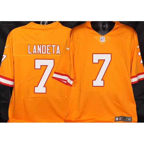 Buccaneers #7 Sean Landeta Orange Football Jersey Stitched