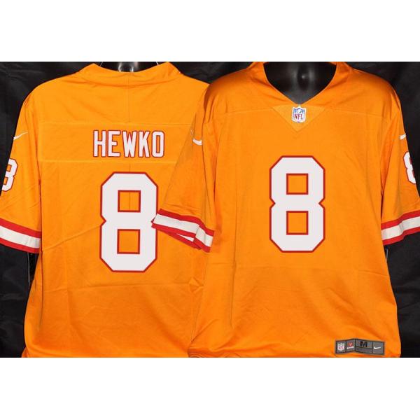 Buccaneers #8 Bob Hewko Orange Football Jersey Stitched