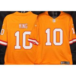 Buccaneers #10 Shaun King Orange Football Jersey Stitched