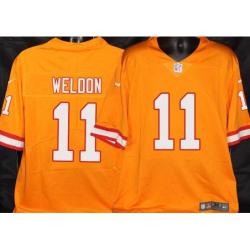 Buccaneers #11 Casey Weldon Orange Football Jersey Stitched