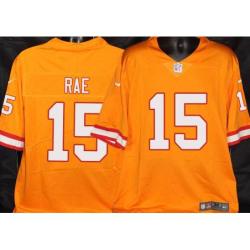 Buccaneers #15 Mike Rae Orange Football Jersey Stitched