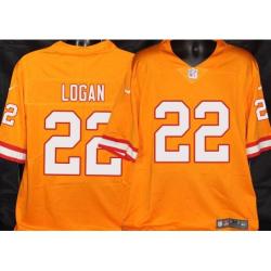 Buccaneers #22 T.J. Logan Orange Football Jersey Stitched