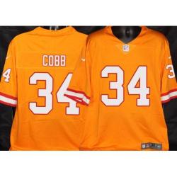 Buccaneers #34 Reggie Cobb Orange Football Jersey Stitched