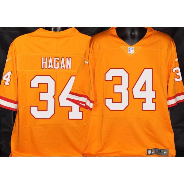 Buccaneers #34 Javon Hagan Orange Football Jersey Stitched