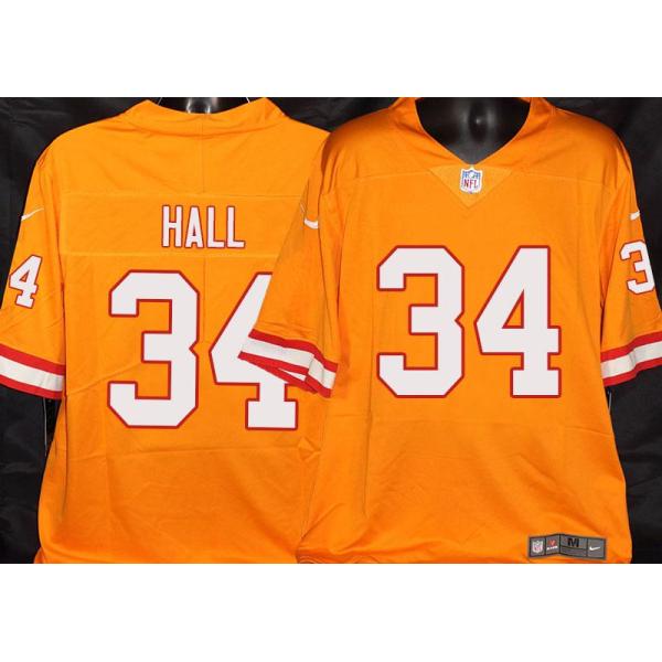 Buccaneers #34 Bryce Hall Orange Football Jersey Stitched